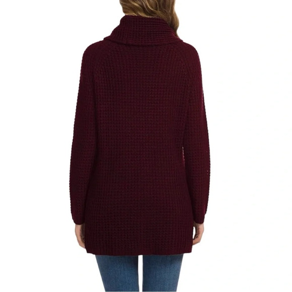 NWT Women’s Turtleneck Sweaters Fall Chunky Long Sleeve Asymmetric Knit Pullover - Picture 5 of 5